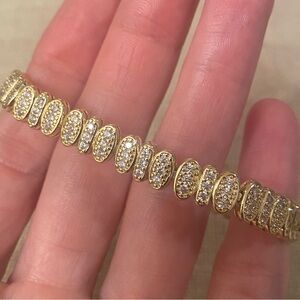 Gold CZ filigree bracelet, 7” NWOT